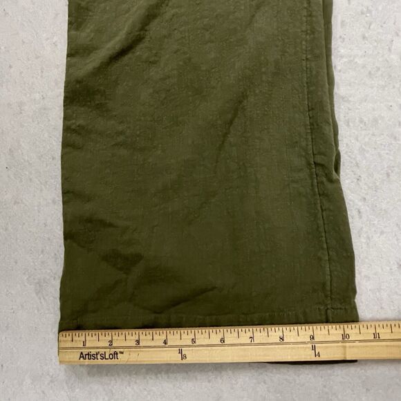 Abercrombie & Fitch Cropped Wide Leg Pants Womens Medium Olive Green Pull On - Picture 9 of 12